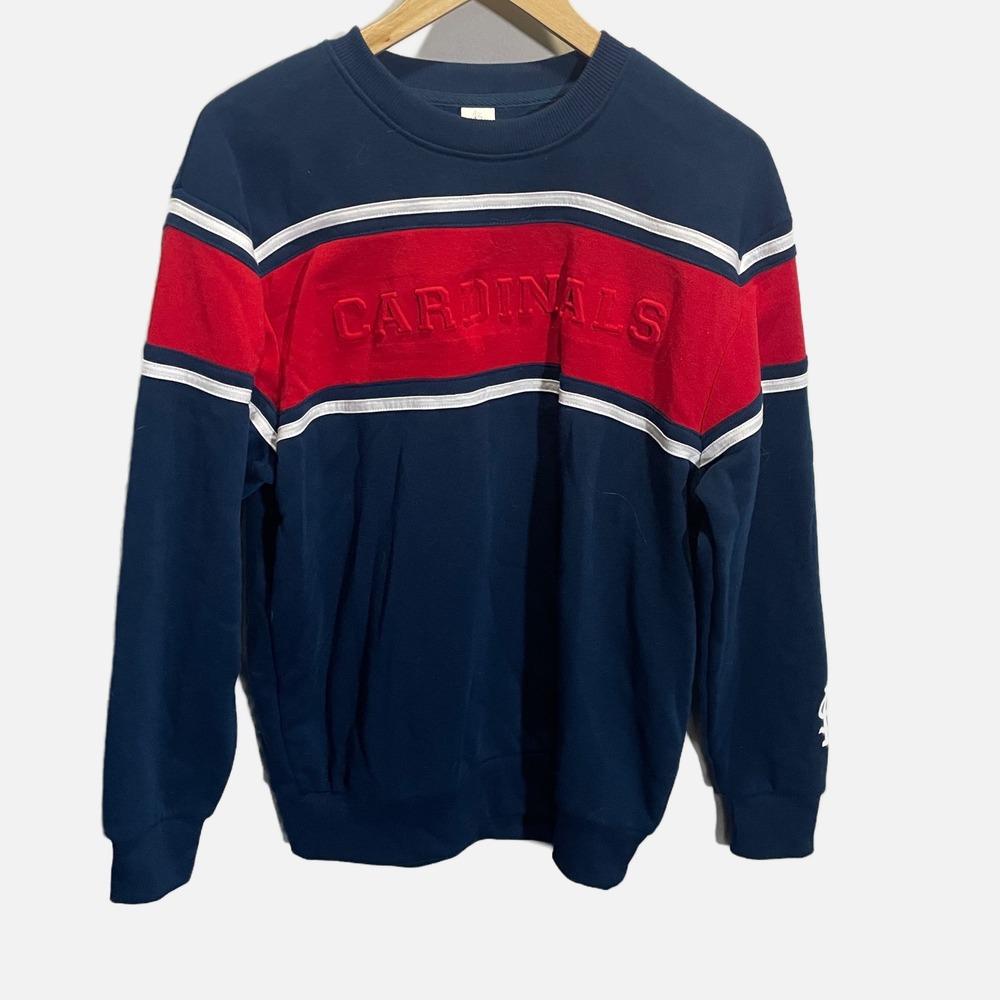 MLB St Louis Cardinals Crewneck Sweatshirt Mens‎ Medium Navy Red Colorblock STL